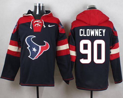 Nike Texans #90 Jadeveon Clowney Navy Blue Player Pullover NFL Hoodie - Click Image to Close